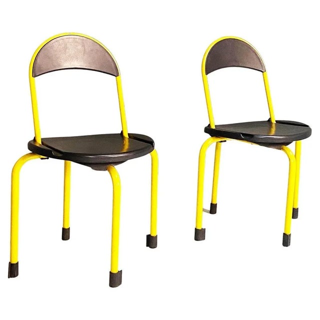 Set of Modern Folding Plastic & Metal Chairs from Lamm, 1980s For Sale - Image 12 of 12