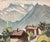 Rustic Ernest Voegeli, Hayfields in Adelboden, Bern, Oil on Canvas For Sale - Image 3 of 12