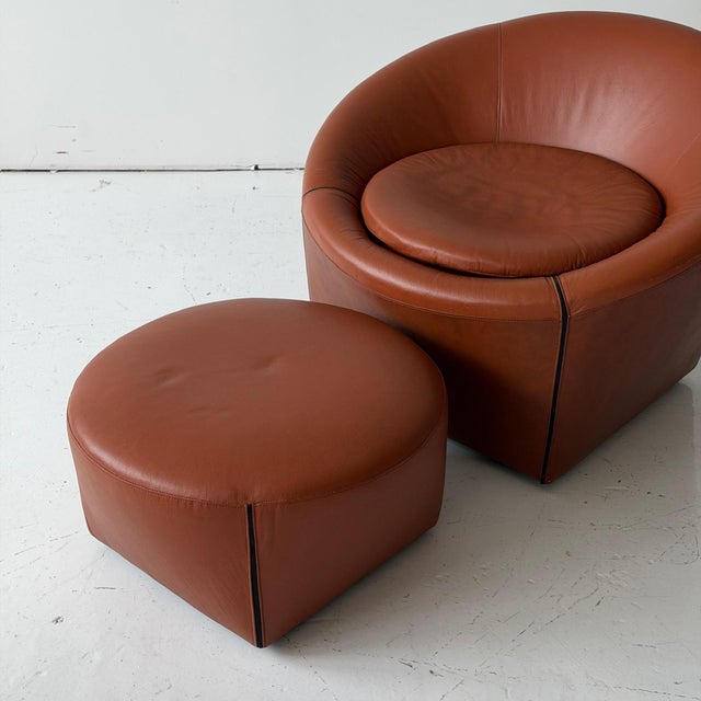 Minotti 1990s Capri Chair + Ottoman Attributed Minotti For Sale - Image 4 of 8