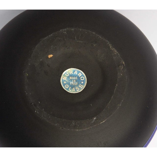 Fratelli Tosa Murano Mid-Century Modern Vase Ebony and Azure Blue For Sale - Image 4 of 4