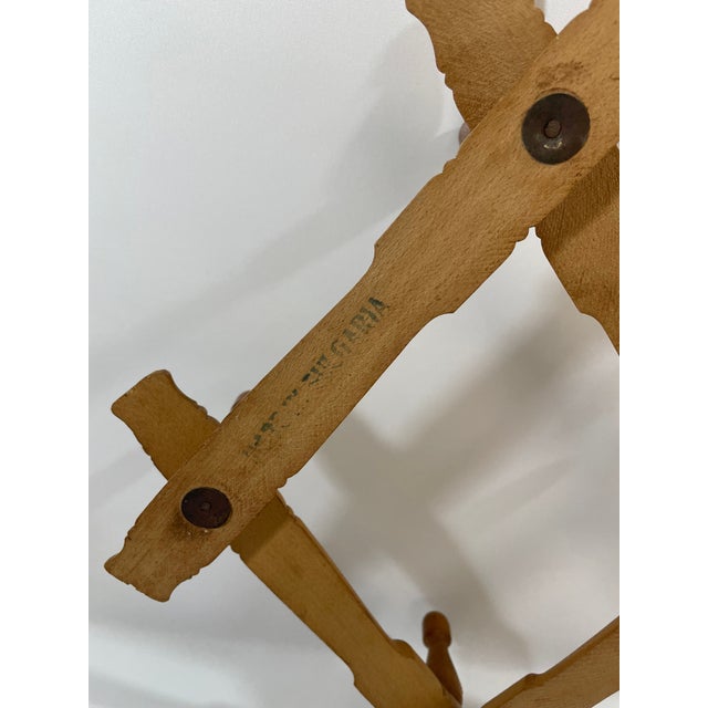 1950s Expandable Bulgarian Faux Bamboo Wooden Coat and Hat Rack For Sale - Image 11 of 18