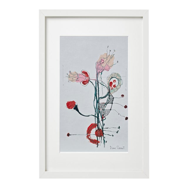 Framed Organic Modern Minimalist Flower Study | Botanical Painting | Herbarium Wall Art For Sale