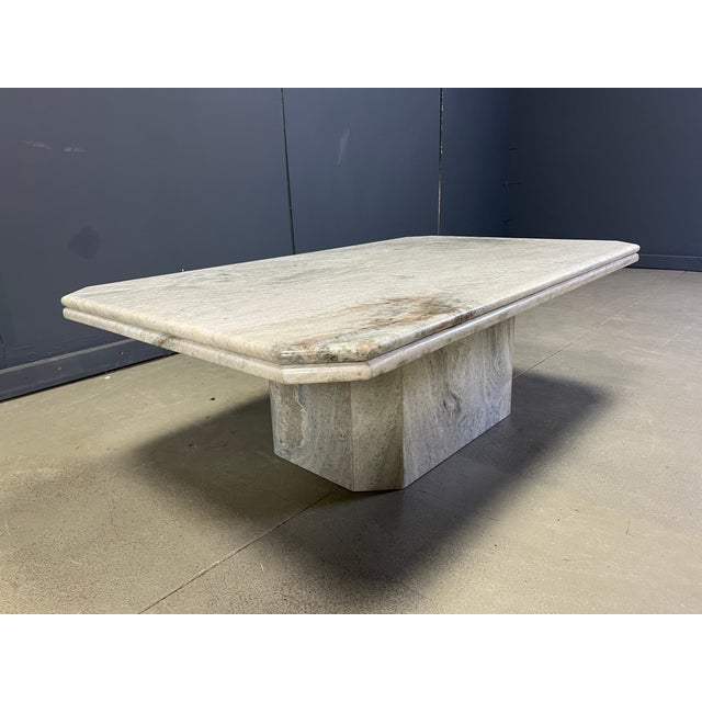 Gray Vintage Marble Coffee Table, Italy, 1970s For Sale - Image 8 of 12