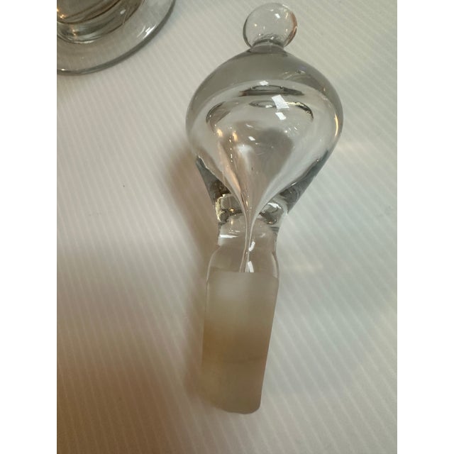 Vintage Berry Brothers Magnum Champagne Decanter Clear Crystal Glass With Stopper 12" Tall For Sale - Image 9 of 18