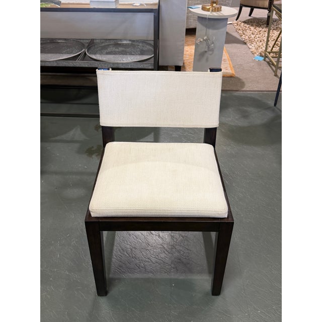 Art Deco Set of 5 Restoration Hardware Barlas Baylar Saddle Brown Oak Art Deco Dining Chairs For Sale - Image 3 of 9