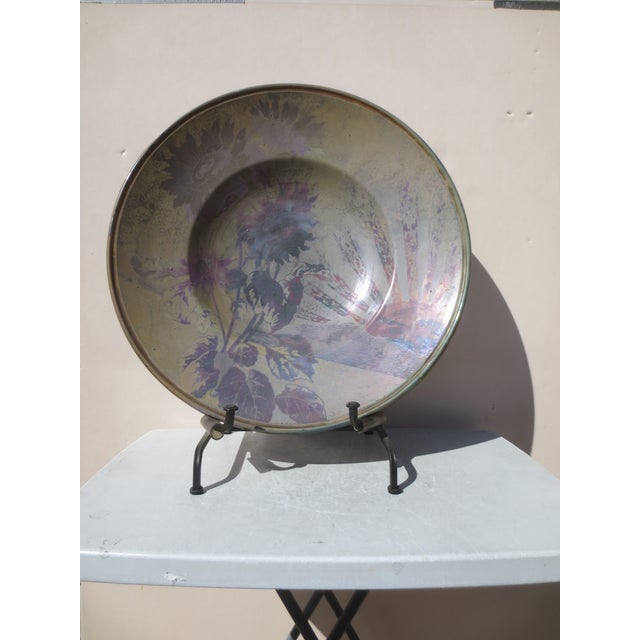 Clément Massier (1844-1917) Massive Luniville Floral Charger 24" Diameter Circa 1890 For Sale - Image 18 of 18