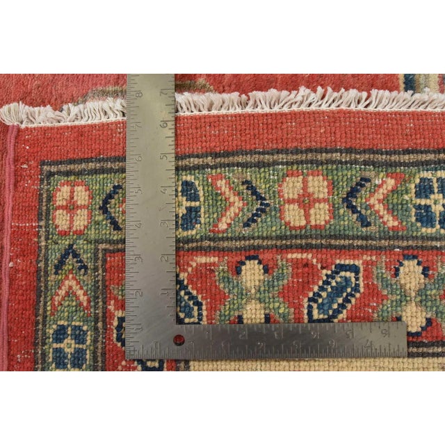 Kazak Rug 10' X 14'3'' Red Wool Tribal Hand-Knotted Oriental Carpet For Sale - Image 15 of 15