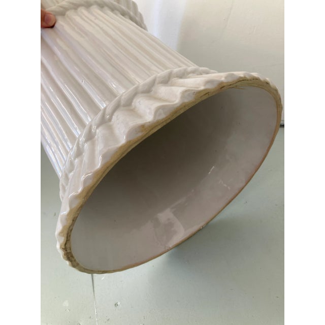 White White Glazed Ceramic Garden Seat For Sale - Image 8 of 10
