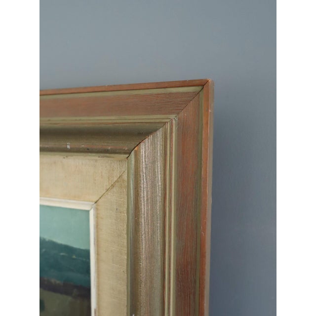 Mid-Century Modern 'Sunlit Village' Vintage Original Landscape Oil Painting by Swedish Artist Eric Cederberg (1897-1984), Framed For Sale - Image 9 of 13