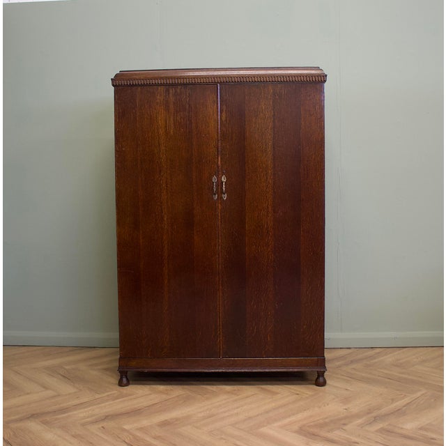 1930s Vintage Art Deco Oak Wardrobe from Compactum, 1930s For Sale - Image 5 of 14