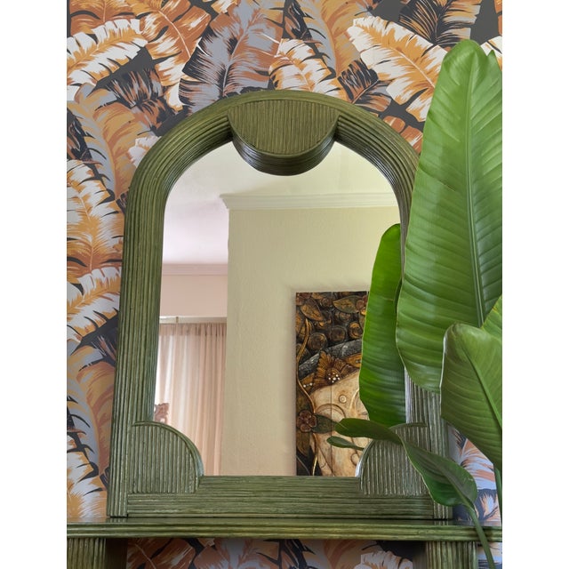 Exceptional original Vivai del Sud mirror and console set, produced in Italy during the 1960s. This ensemble is extremely...