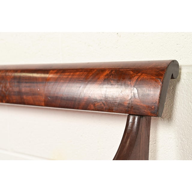 Wood Baker Furniture Style Antique English Regency Flame Mahogany Bench or Settee For Sale - Image 7 of 13