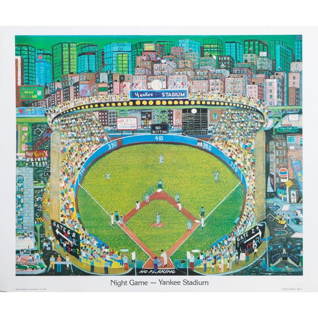 Modern Night Game - Yankee Stadium, Ralph Fasanella Poster For Sale - Image 3 of 3