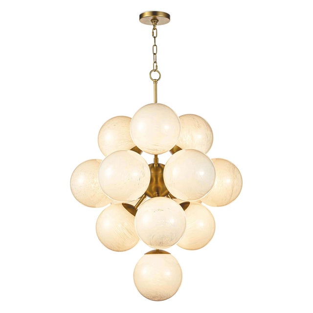 Mid-Century Modern meets French glamour in La Dame chandelier. Its swirl glass globes will illuminate a romantic glow...