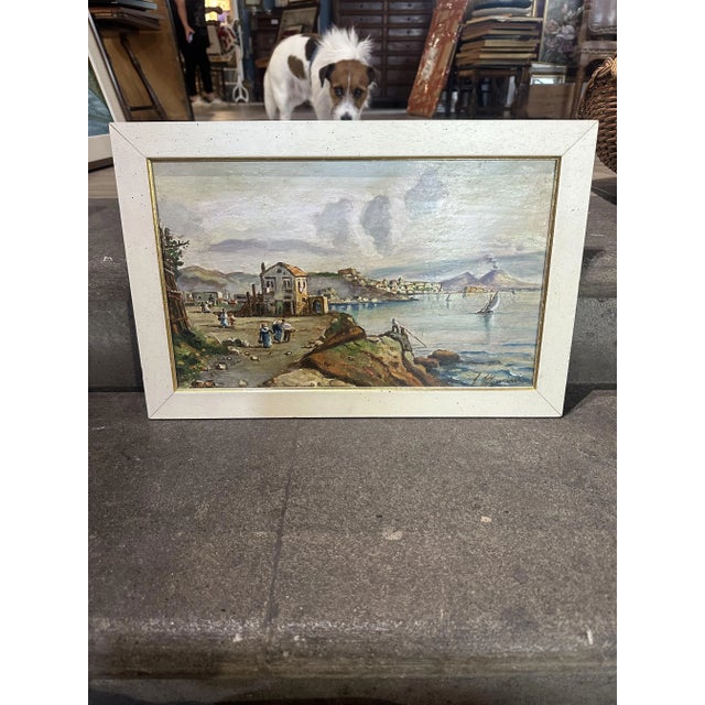 Mancini, View of the Gulf of Naples, 1950s, Oil on Panel, Framed For Sale - Image 10 of 10