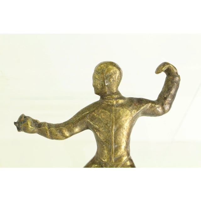 Art Deco 1800's/1900's Fencing Trophy Finial Brass Figurine For Sale - Image 3 of 12