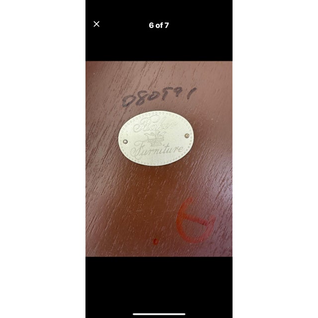 Brown Late 20th Century Baker Furniture Half Round Demi Lune Console Table For Sale - Image 8 of 8