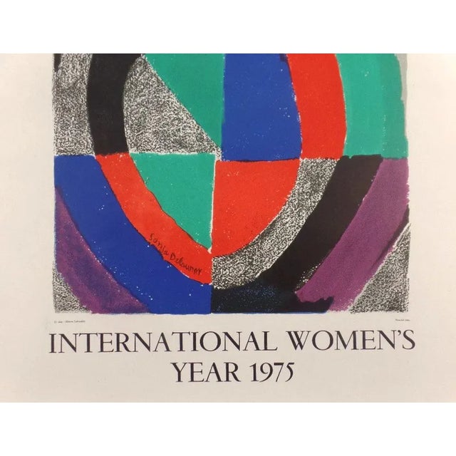 Modern After Sonia Delaunay, International Women's Year, 1975, Lithograph Poster For Sale - Image 3 of 6