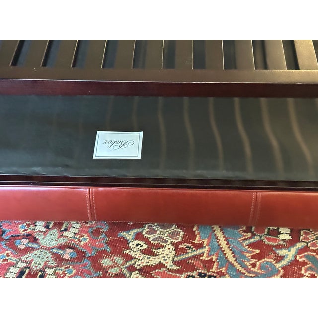 Baker by Barbara Barry Leather Ottoman For Sale - Image 12 of 14