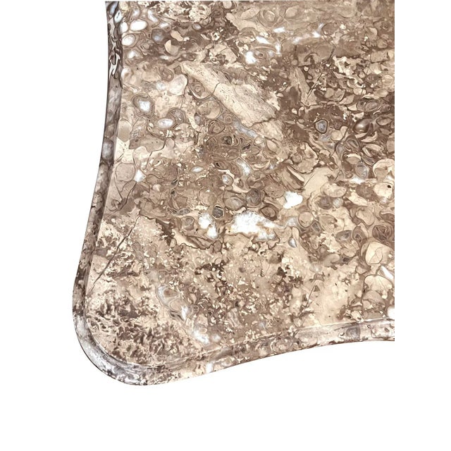 A French Louis XV Style Carved Oak Wall Console Table With Marble Top For Sale - Image 9 of 10