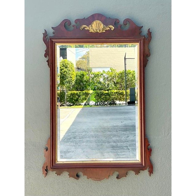 Councill Furniture Vintage Councill Chippendale Clam Shell Mirror For Sale - Image 4 of 12