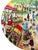 Yellow 1980s Vintage Brunelli Designs Made in Italy Folk Art Market Scene Ceramic Salad Plates - Set of 6 For Sale - Image 8 of 18