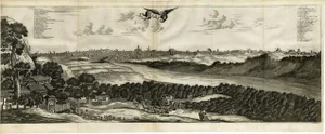 Panoramic Birds Eye View of Miaco Kyoto, 1669, Paper