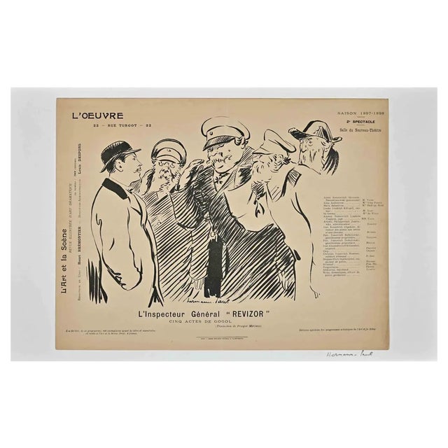 Hermann Paul, L'Inspecteur Général Revizor, Lithograph, 1897-98 For Sale