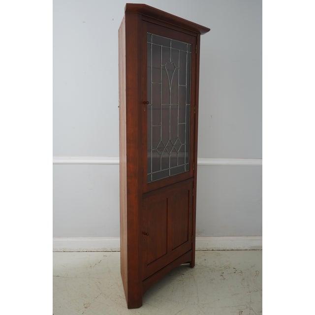 Age: C.2008 Details: Finish no.11 Solid Cherry Glass Adjustable Shelves High Quality Construction Leaded Glass Door w....