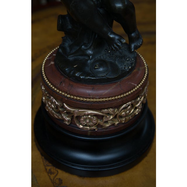Bronze Pair of 19th Century French Gilt and Patinated Bronze Cherubs as Candelabra For Sale - Image 8 of 8