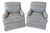 Baker Upholstered Club Chairs- Pair For Sale
