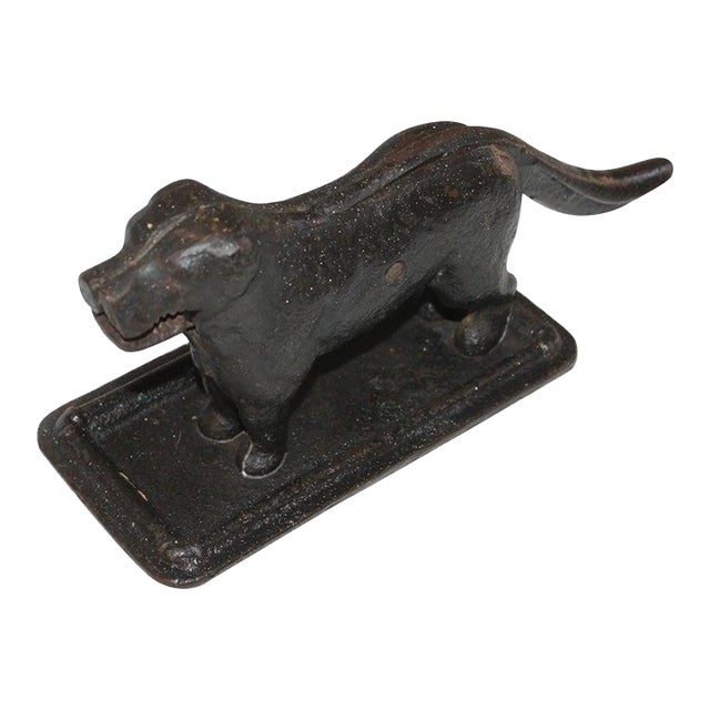 19th Century Cast Iron Dog Nut Cracker For Sale