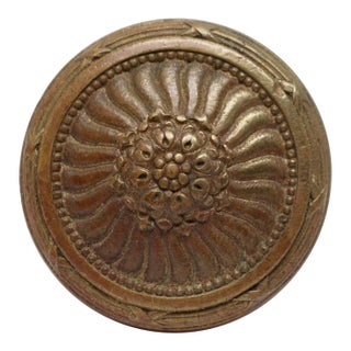 Antique Concentric Cast Bronze Interior Door Knob For Sale