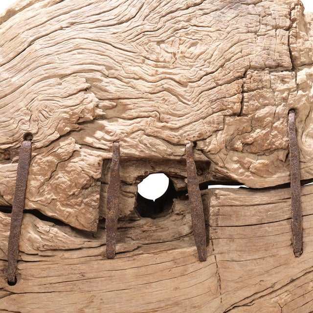 Vintage Rajasthani Wooden Cart Wheel, 1940s For Sale - Image 6 of 7