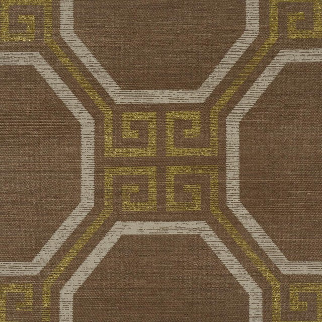 Schumacher Sample - Schumacher Octavia Sisal Wallcovering In Sepia For Sale - Image 4 of 5