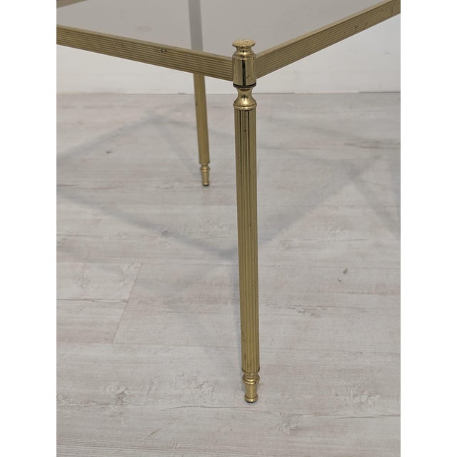 Vintage Coffee Table in Brass and Smoked Glass, 1975 For Sale - Image 9 of 11