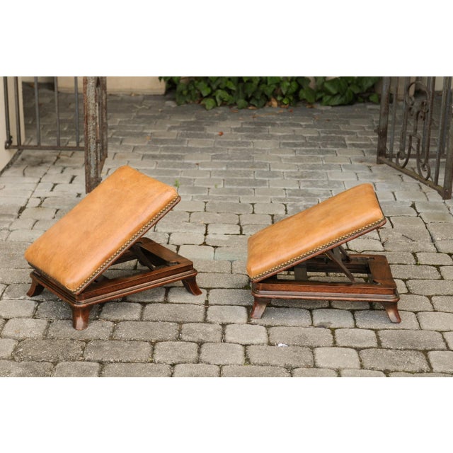 Pair of English Wooden Metamorphic Footstools with Leather Tops, circa 1860 For Sale - Image 12 of 12