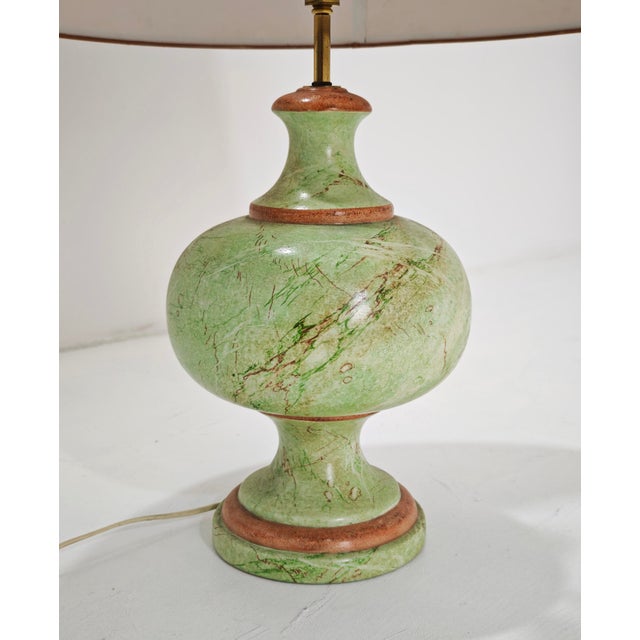 Brown Vintage Italian Ceramic and Brass Table Lamp, 1960s For Sale - Image 8 of 17