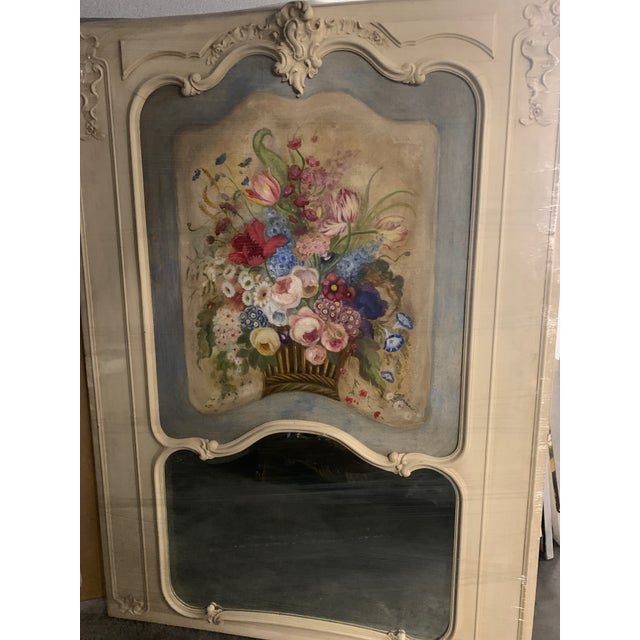 Traditional Antique Trumeau With a Floral Painting For Sale - Image 3 of 9