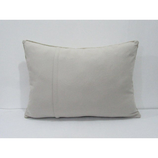 Shabby Chic Worn Blue & Ivory Pillow Cover For Sale - Image 3 of 4