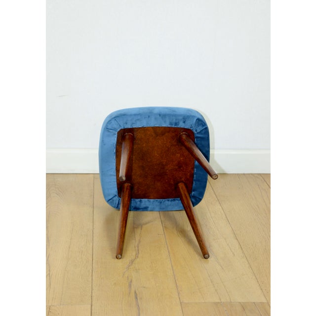 Vintage Square Blue Stool from PRL, 1970s For Sale - Image 6 of 7