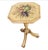 A Modern Decorated Painted Tripod Pedestal Tilt-Top Side Table, painted in antique white/ cream background color with...