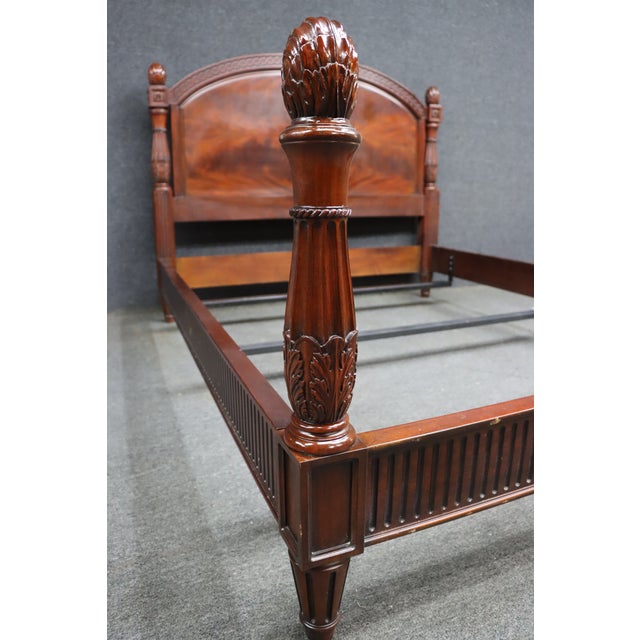 Neoclassical Henkel Harris Genuine Mahogany Queen Size Bed Frame For Sale - Image 3 of 14