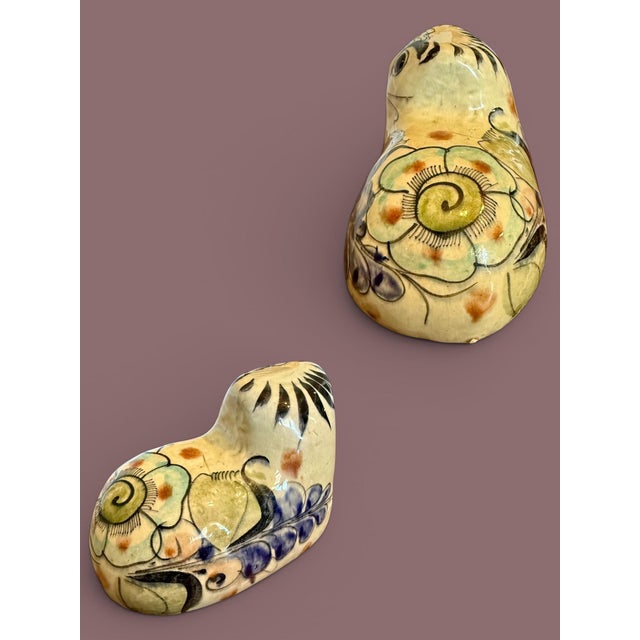 Cream Vintage Tonala Mexico Pottery Cat-Folk Art Figurine-Hand Painted-Southwestern For Sale - Image 8 of 11
