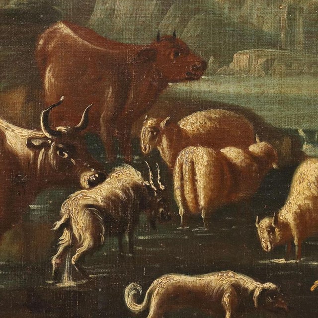 Landscape with Shepherds and Herds, Oil on Canvas For Sale - Image 5 of 12