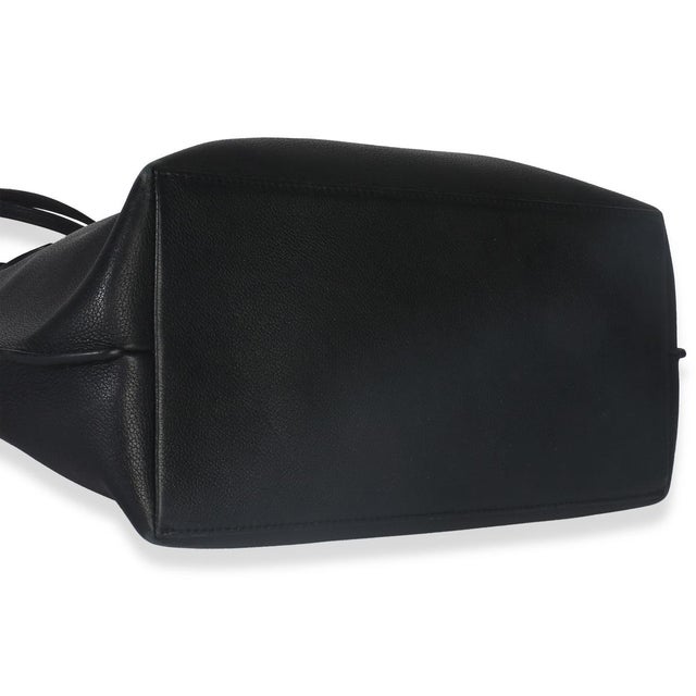 Black Grained Calfskin Lockme Cabas Tote For Sale In New York - Image 6 of 8