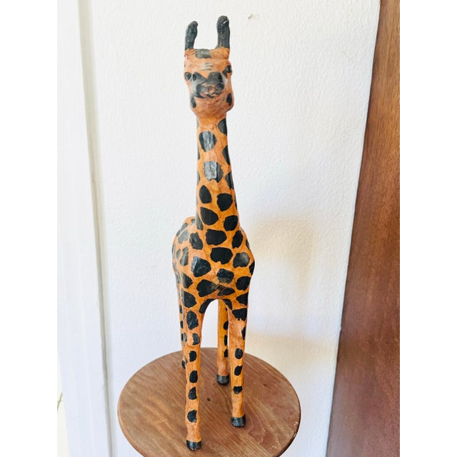 Hand Made Vintage Leather-Wrapped Giraffe Safari Sculpture For Sale - Image 11 of 12