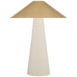 Kelly Wearstler for Visual Comfort Signature Miramar Accent Lamp in Porous White with Antique-Burnished Brass Shade For Sale