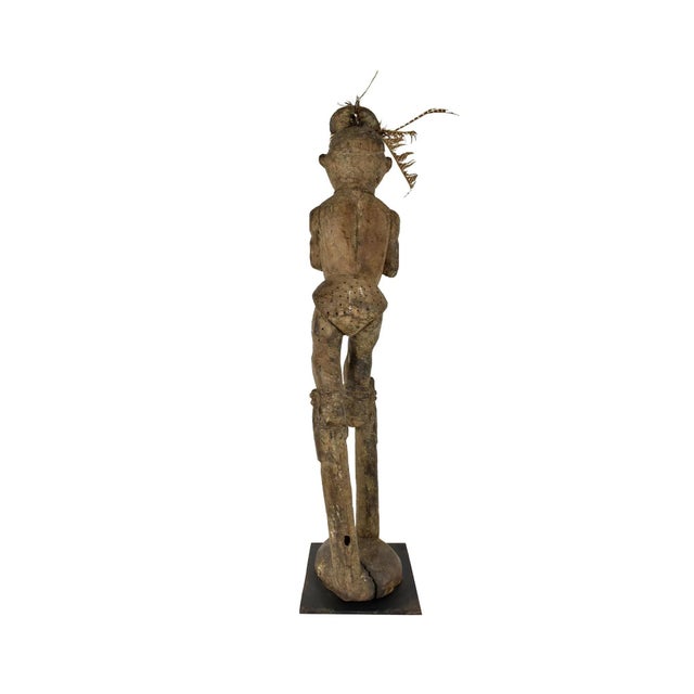 Early 20th Century Pende Standing Stilted Wood Figure on Custom Base For Sale - Image 4 of 5