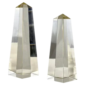 Decorative Obelisks in Pure Glass from Save Venice, Italy, 1989, Set of 2